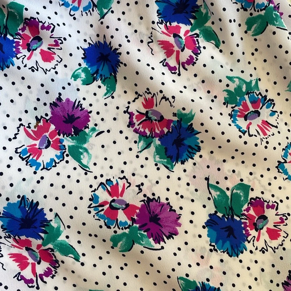 Floral polka dot silky romper medium - Picture 2 of 6